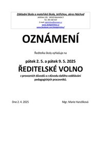 Ředitelské volno